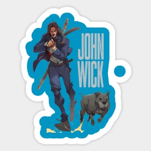 john wick and the team Sticker